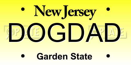 DOGDAD New Jersey License Plate