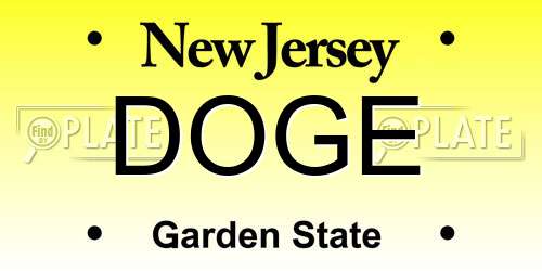 DOGE New Jersey License Plate