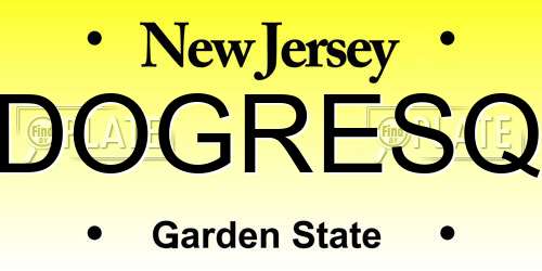 DOGRESQ New Jersey License Plate