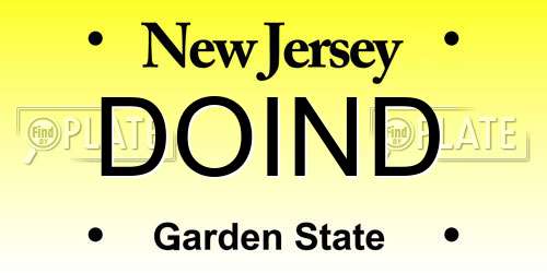 DOIND New Jersey License Plate