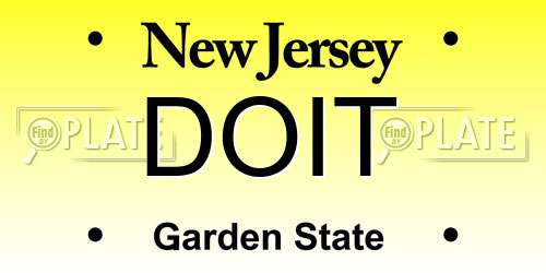 DOIT New Jersey License Plate