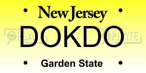 DOKDO New Jersey License Plate