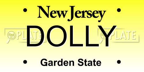 DOLLY New Jersey License Plate