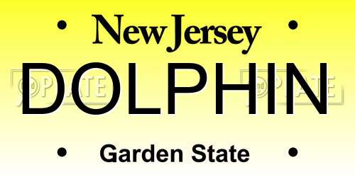 DOLPHIN New Jersey License Plate