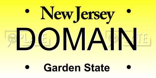 DOMAIN New Jersey License Plate