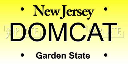 DOMCAT New Jersey License Plate