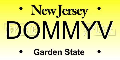 DOMMYV New Jersey License Plate