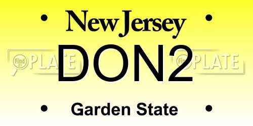 DON2 New Jersey License Plate