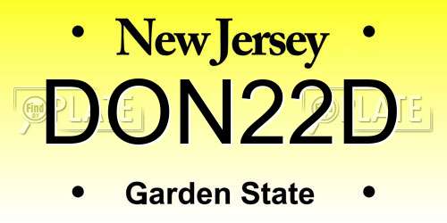 DON22D New Jersey License Plate