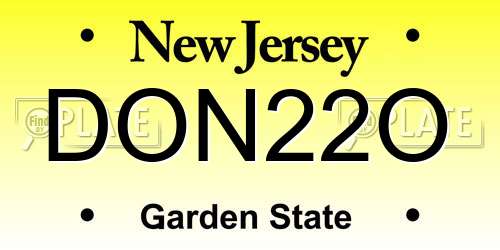 DON22O New Jersey License Plate