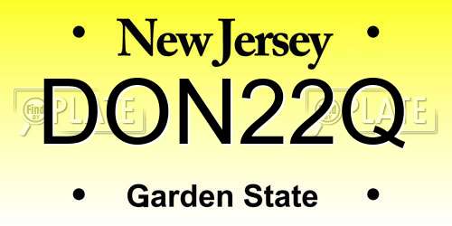 DON22Q New Jersey License Plate
