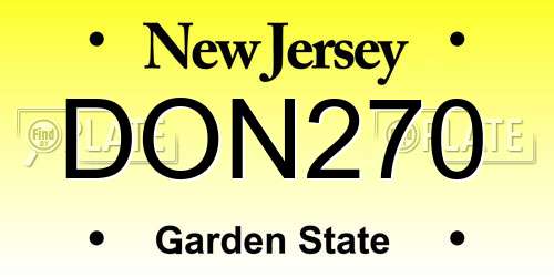 DON270 New Jersey License Plate