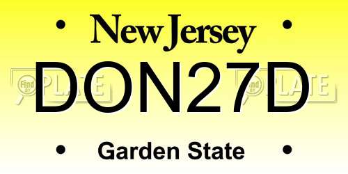 DON27D New Jersey License Plate