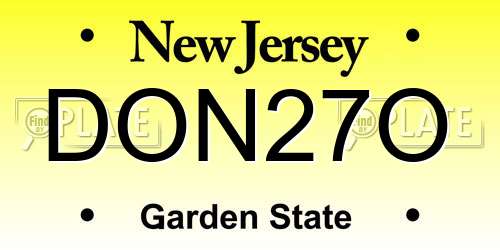 DON27O New Jersey License Plate