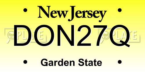 DON27Q New Jersey License Plate