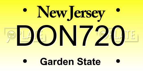 DON720 New Jersey License Plate