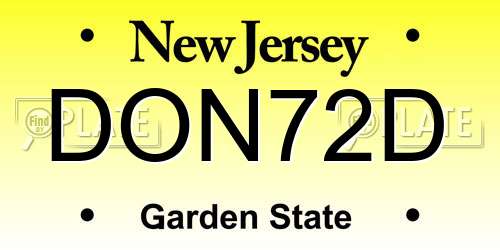 DON72D New Jersey License Plate