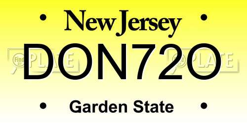 DON72O New Jersey License Plate