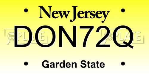 DON72Q New Jersey License Plate