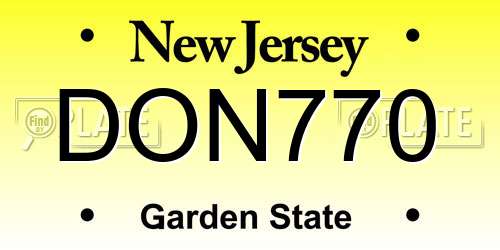 DON770 New Jersey License Plate