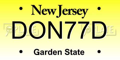 DON77D New Jersey License Plate