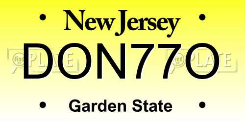 DON77O New Jersey License Plate