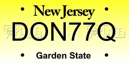 DON77Q New Jersey License Plate