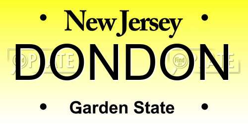 DONDON New Jersey License Plate