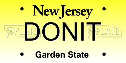DONIT New Jersey License Plate