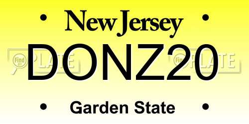 DONZ20 New Jersey License Plate