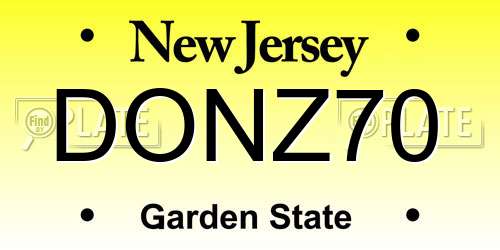 DONZ70 New Jersey License Plate