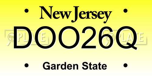 DOO26Q New Jersey License Plate