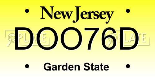 DOO76D New Jersey License Plate