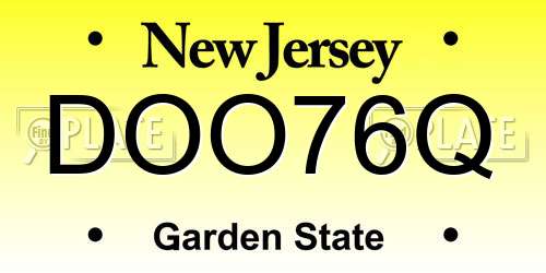 DOO76Q New Jersey License Plate