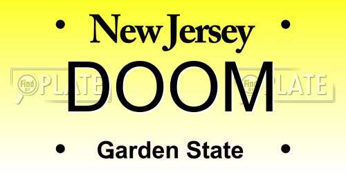 DOOM New Jersey License Plate