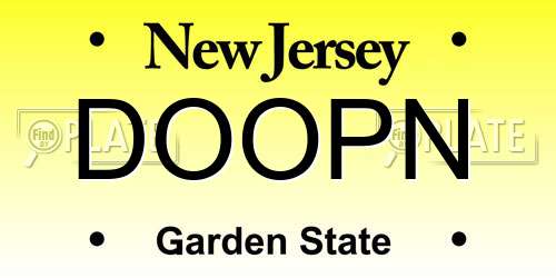 DOOPN New Jersey License Plate