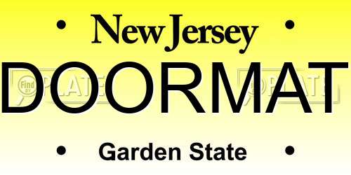 DOORMAT New Jersey License Plate