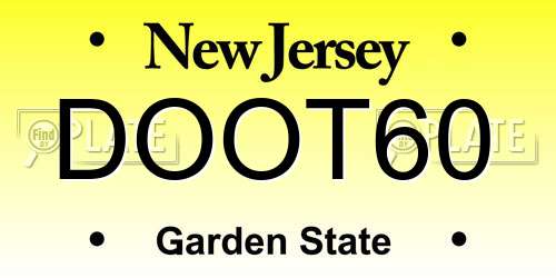DOOT60 New Jersey License Plate