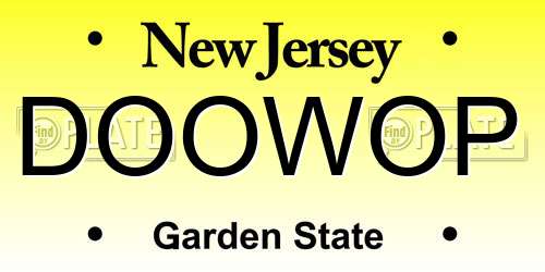 DOOWOP New Jersey License Plate