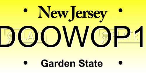 DOOWOP1 New Jersey License Plate