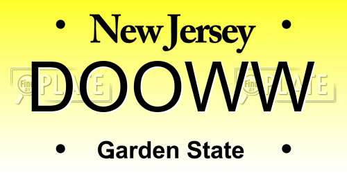 DOOWW New Jersey License Plate