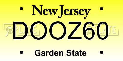 DOOZ60 New Jersey License Plate