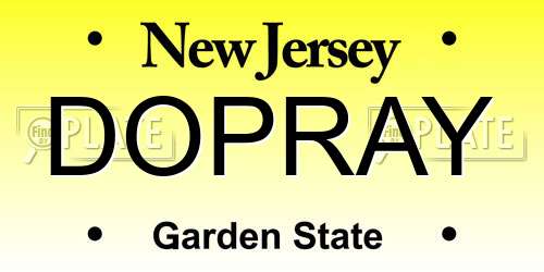 DOPRAY New Jersey License Plate