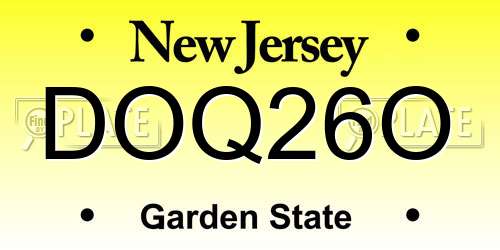 DOQ26O New Jersey License Plate
