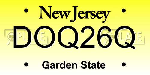 DOQ26Q New Jersey License Plate