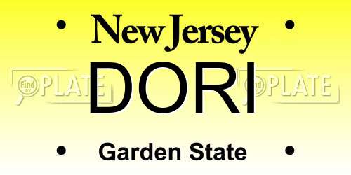 DORI New Jersey License Plate