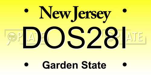 DOS28I New Jersey License Plate
