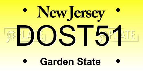 DOST51 New Jersey License Plate