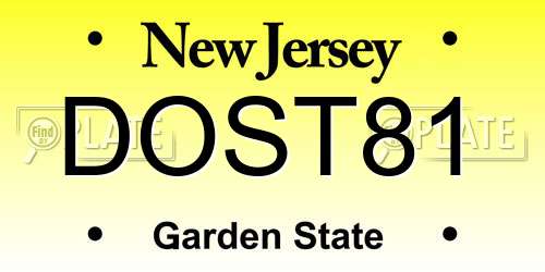 DOST81 New Jersey License Plate