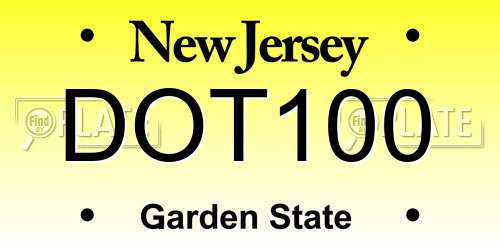 DOT100 New Jersey License Plate